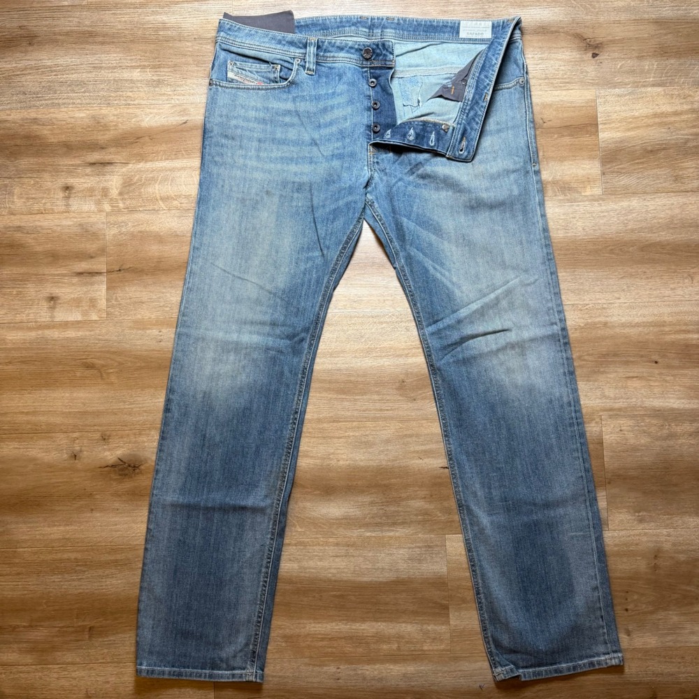 Diesel Safado Jeans Mens 38x32 Blue Regular Slim Straight Wash 0885K Stretch